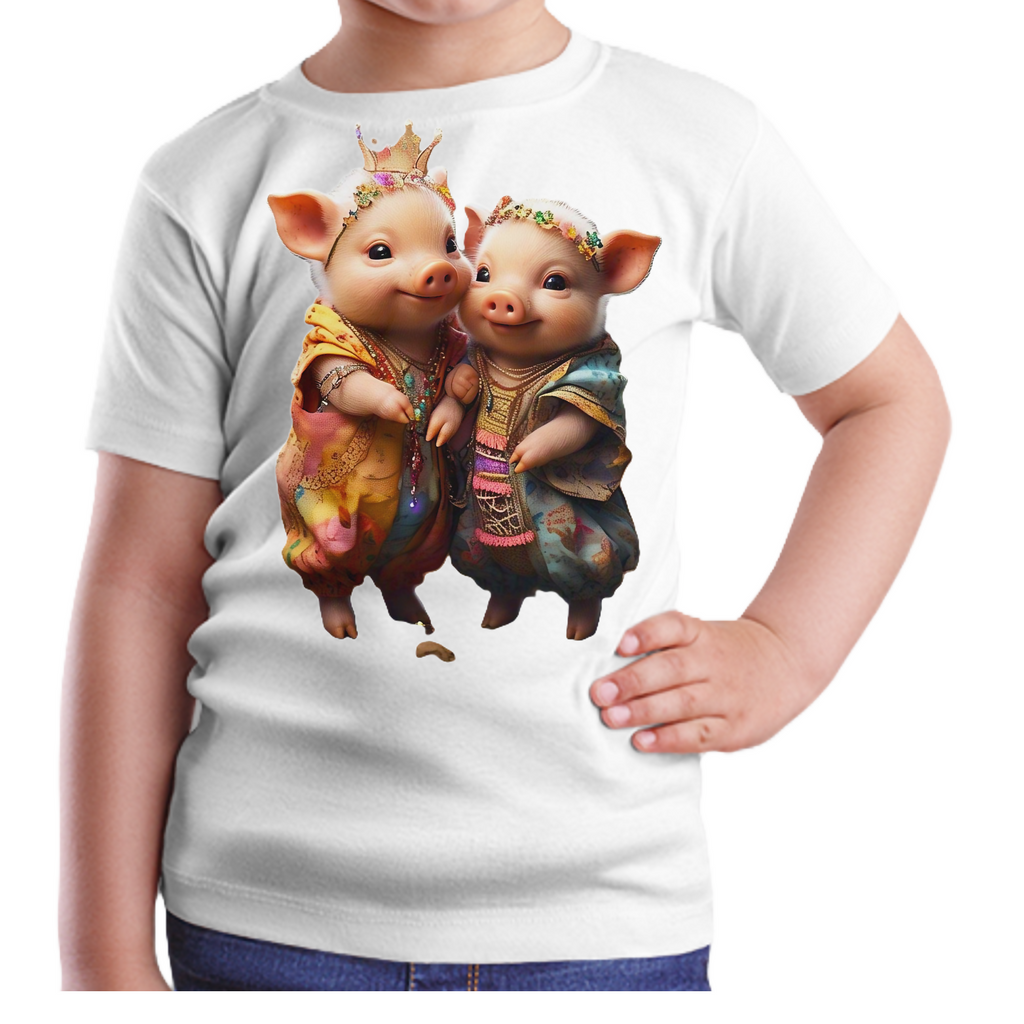 Piggy-8 Kids T-Shirt (ArtzyAi)