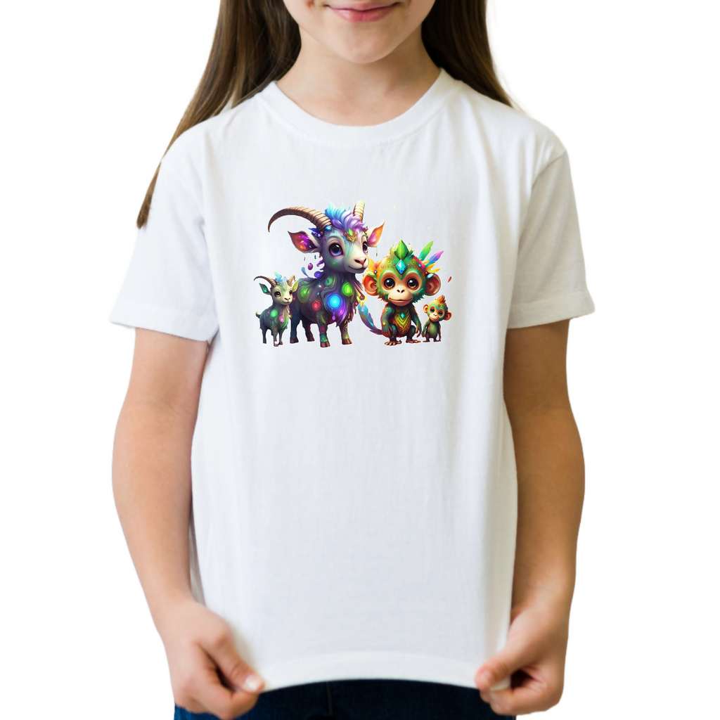 Funky Monkey & Friends 2 - Unisex Kids T-Shirt (ArtzyAi)