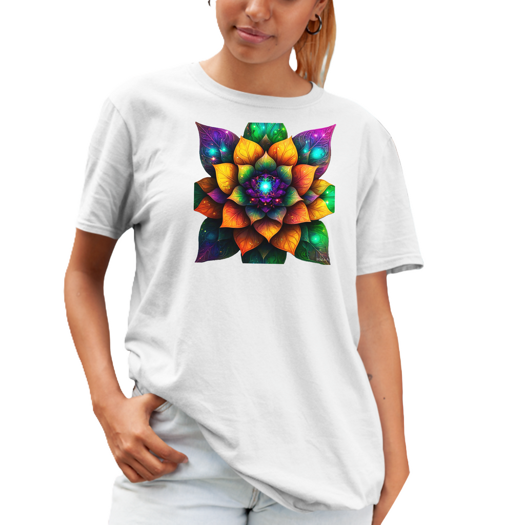 Flower Power-4 Ladies T-Shirt (ArtzyAi)