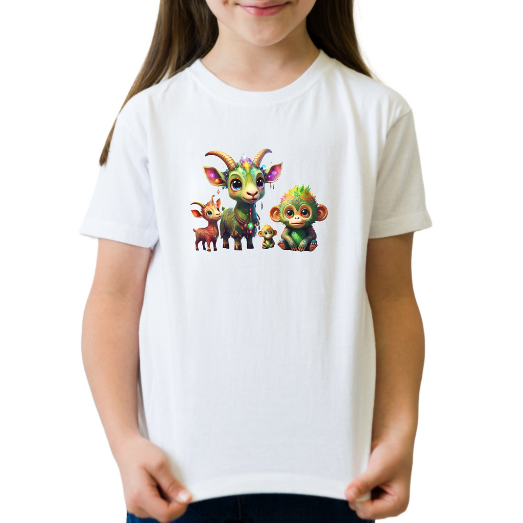 Funky Monkey & Friends 3 - Unisex Kids T-Shirt (ArtzyAi)