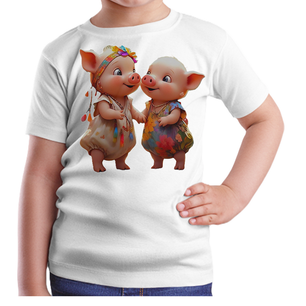 Piggy-3 Kids T-Shirt (ArtzyAi)