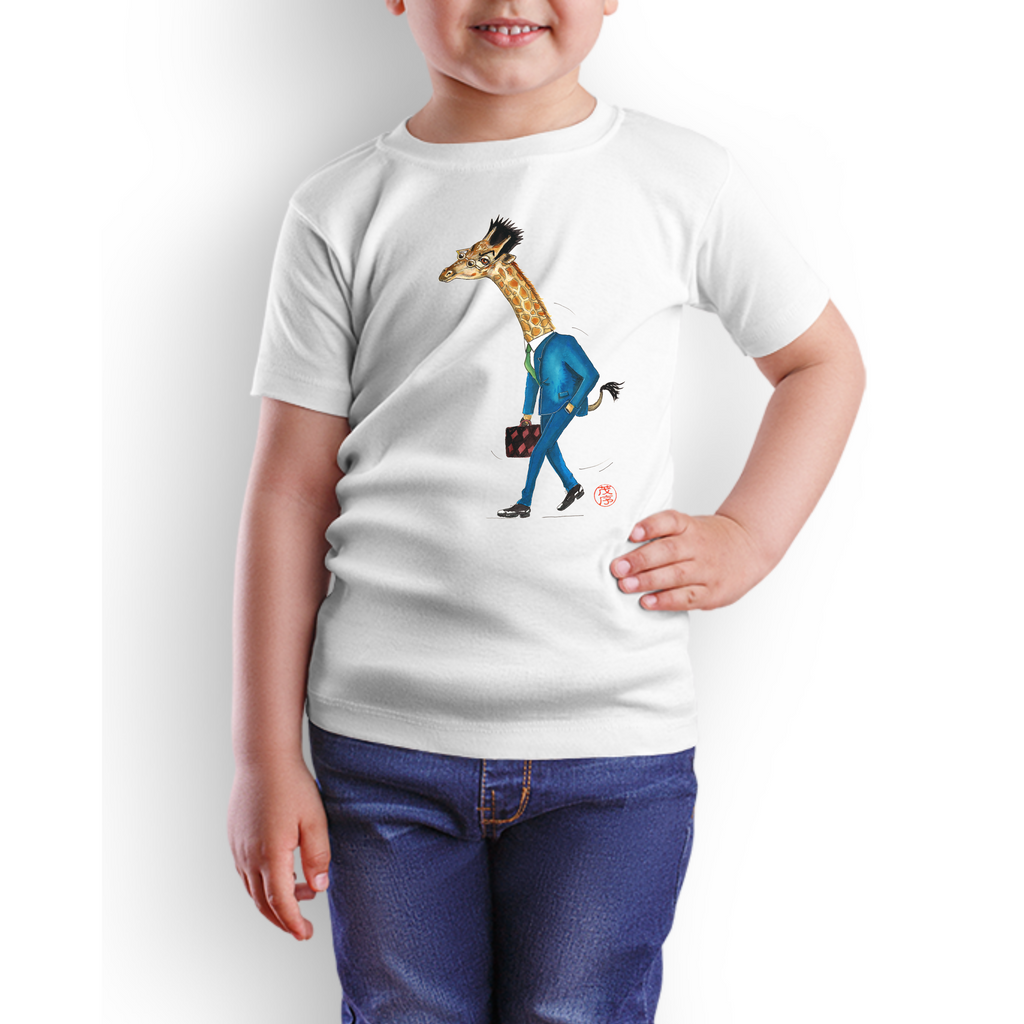 Giraffe Businessman - Kid's T-shirt - ( MoJoSA )