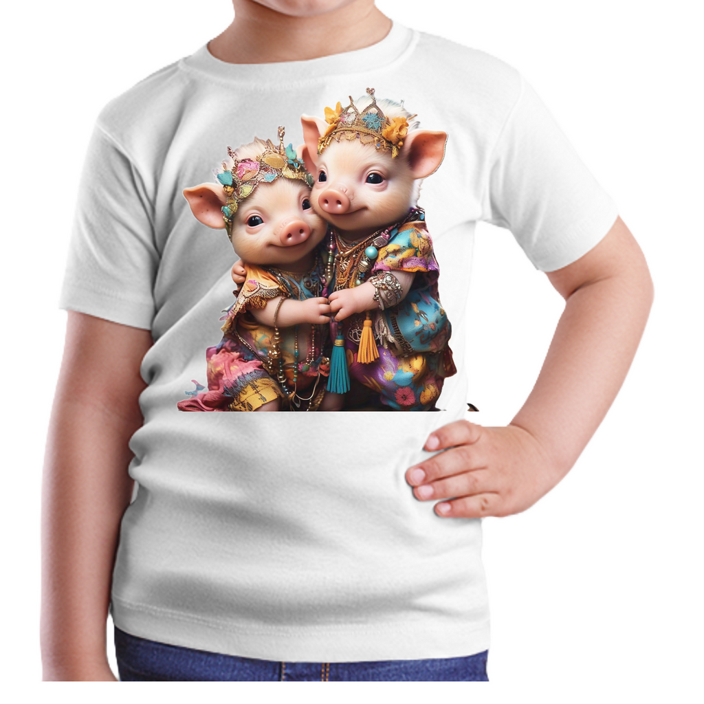 Piggy-2 Kids T-Shirt (ArtzyAi)