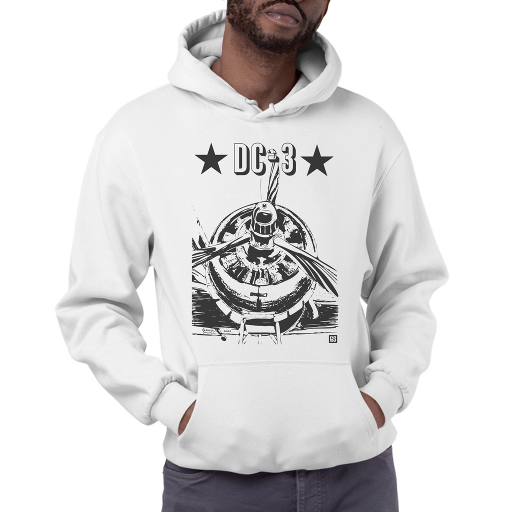 DC-3 Dakota Black - Men's Hoodie 1 (GeraldSmithArt)