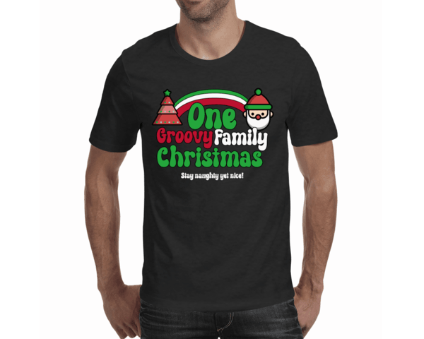 Christmas Tshirts | One Groovy Family Christmas (Men)