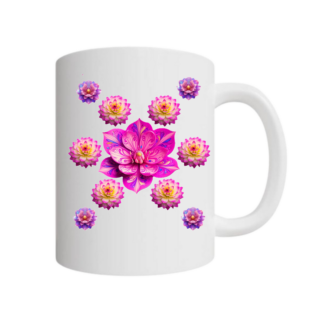 Petals & Palettes 3 - Ceramic Mug (ArtzyAi)