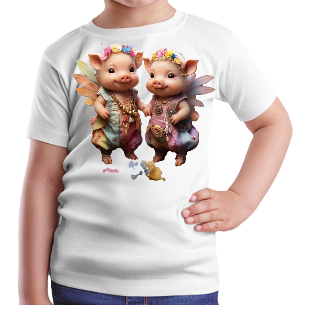 Piggy-9 Kids T-Shirt (ArtzyAi)