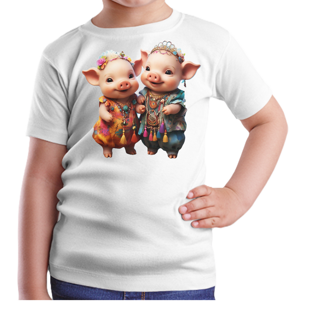 Piggy-1 Kids T-Shirt (ArtzyAi)