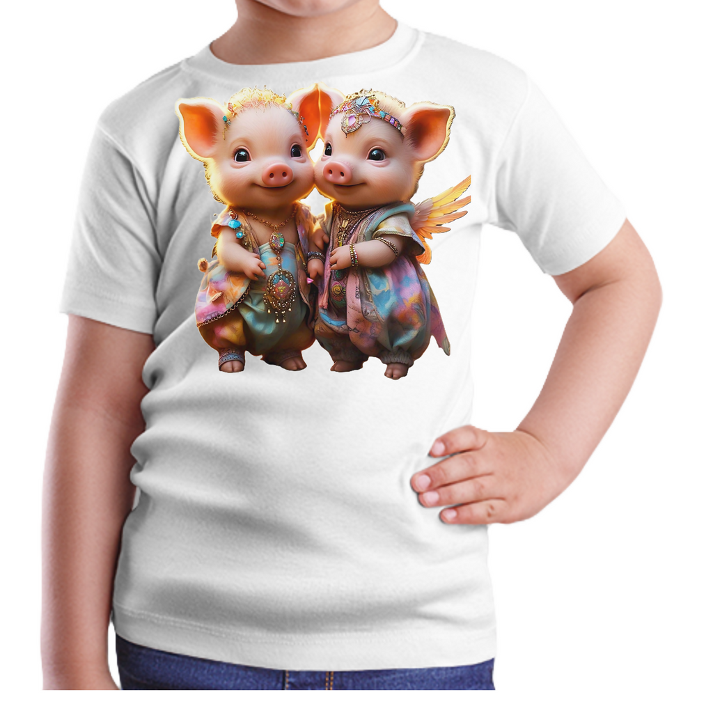 Piggy-10 Kids T-Shirt (ArtzyAi)