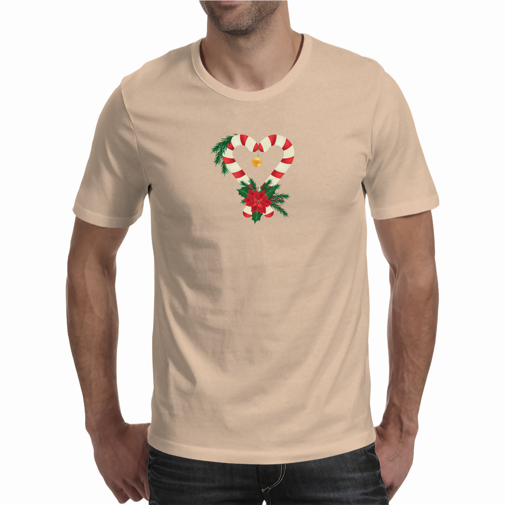 Candy cane heart (Christmas) - Unisex T-shirt (NovelThredds)