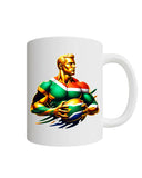 Green and Gold Rugby Players nr1 - 11oz Ceramic Mug (Tackle and Try)