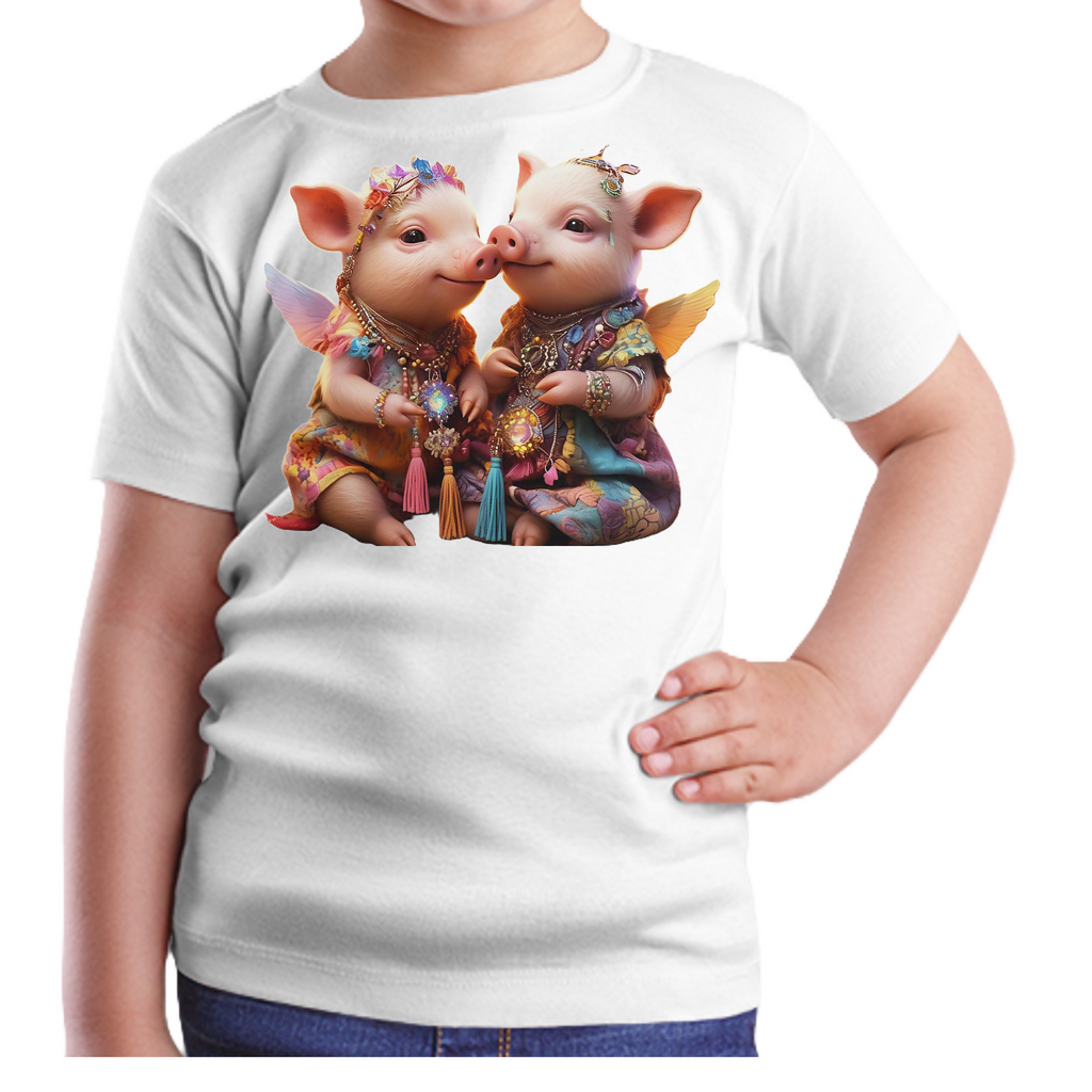 Piggy-6 Kids T-Shirt (ArtzyAi)