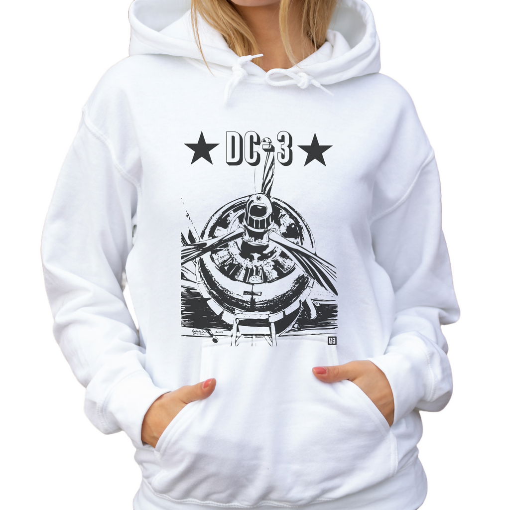 DC-3 Dakota Black - Unisex Hoodie 1 (Gerald SmithArt)