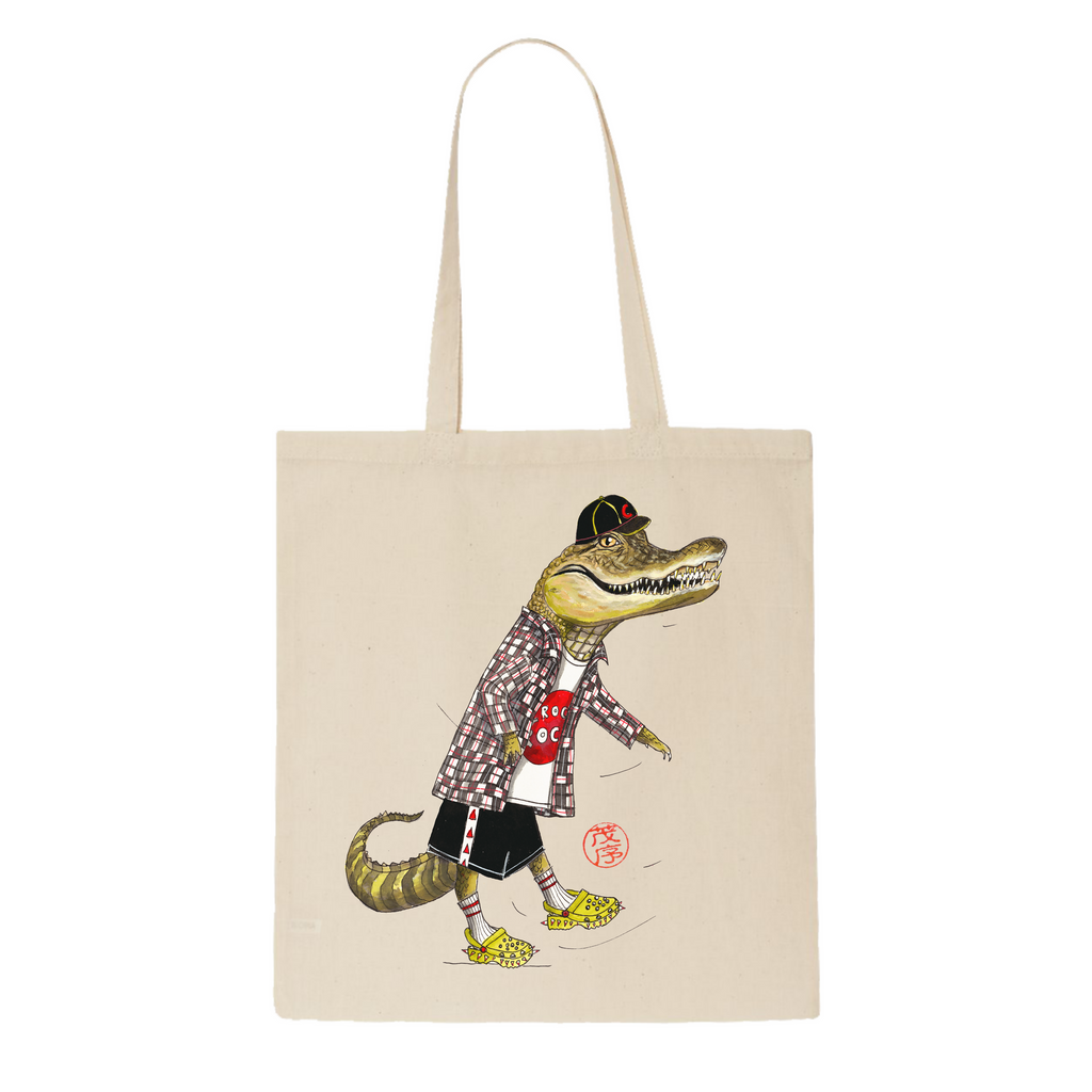 Croc in socks in Crocs - Tote Bag - ( MoJoSA )