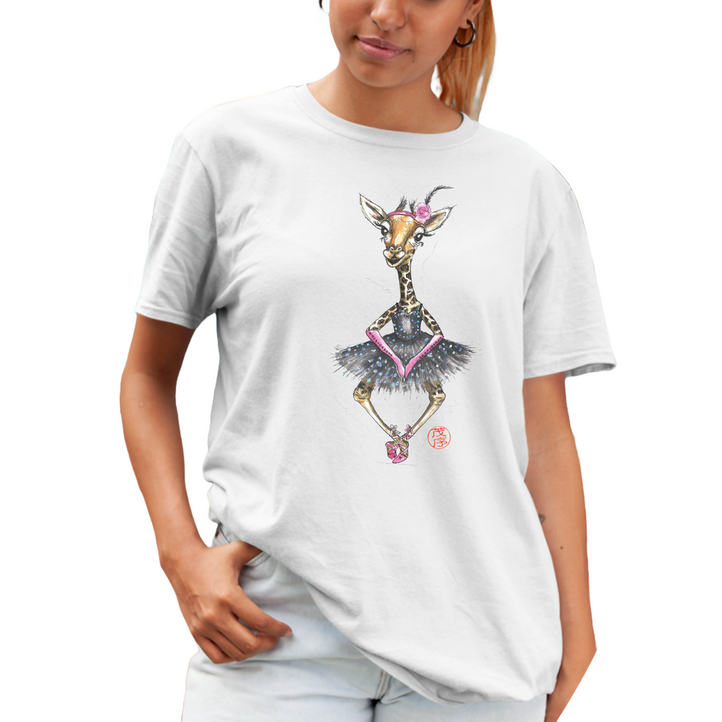 Ballerina Giraffe - Adult Unisex T-shirt - ( MoJoSA )