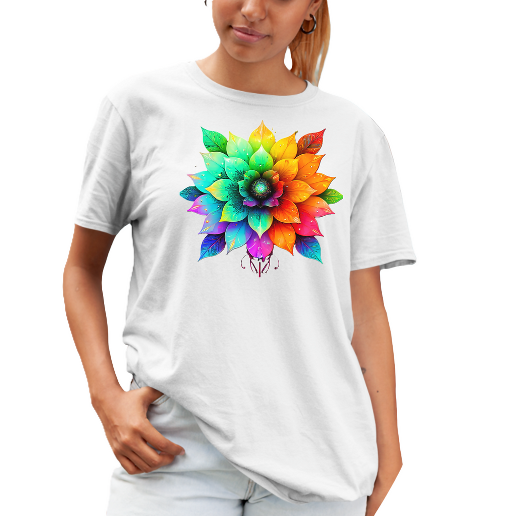 Flower Power-8 Ladies T-Shirt (ArtzyAi)