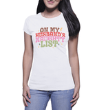 Naughty Christmas Tees | Husbands Naughty List (Ladies)