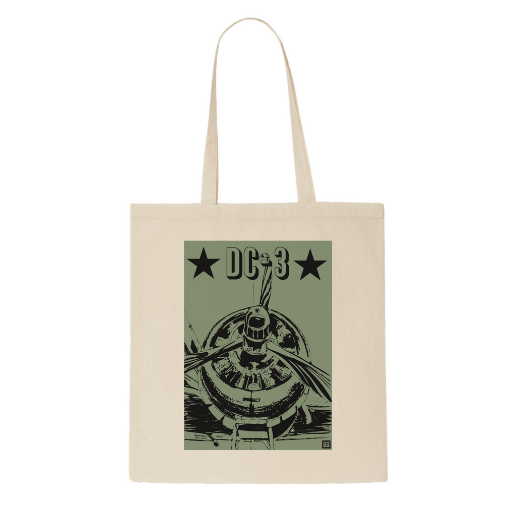 DC-3 Dakota Army Green - Totebag 1 (Gerald SmithArt)