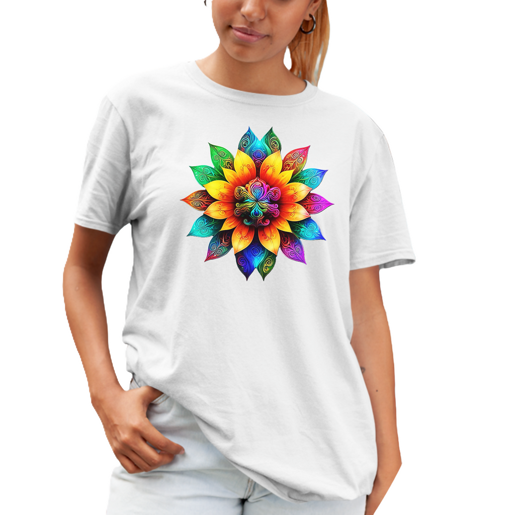 Flower Power-7 Ladies T-Shirt (ArtzyAi)