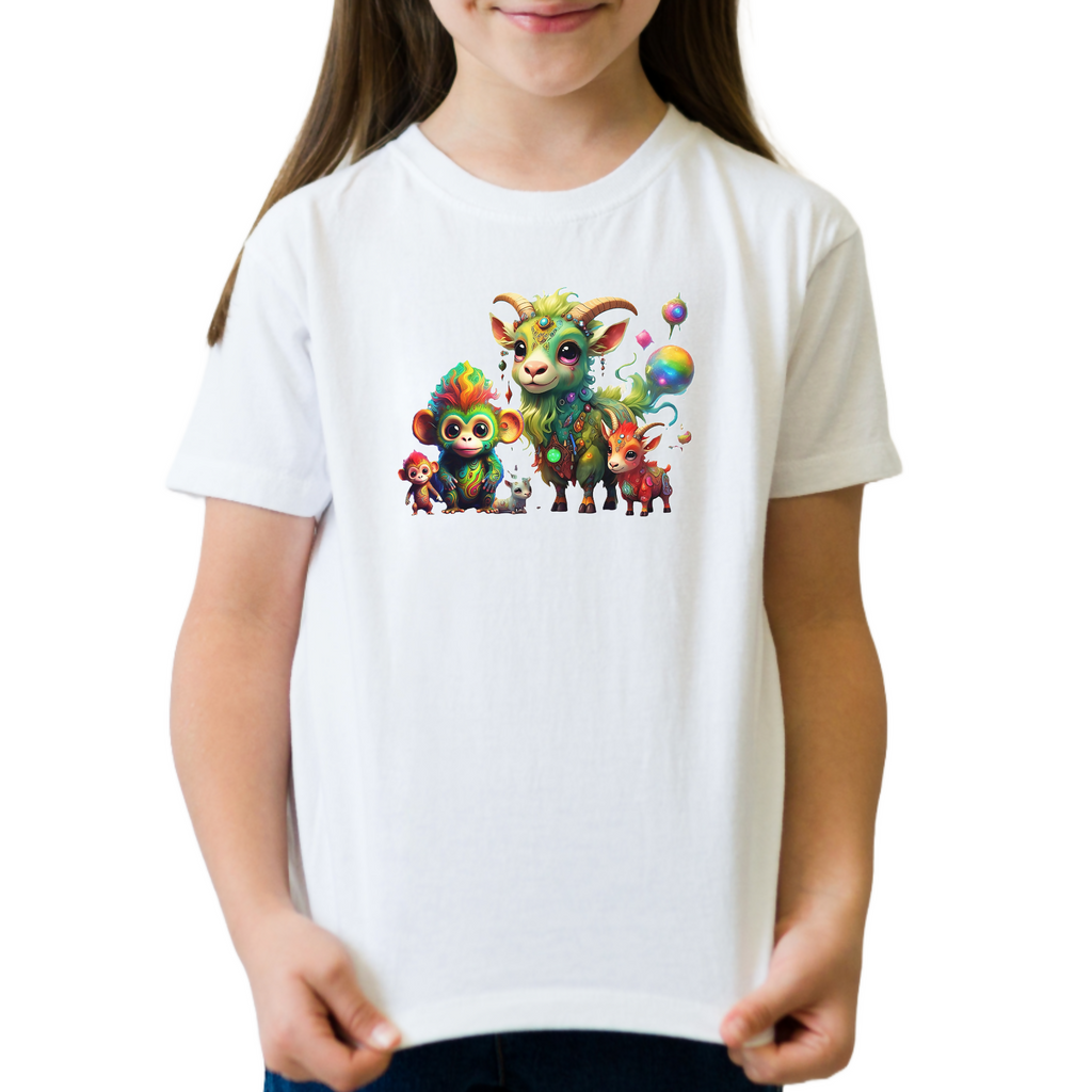 Funky Monkey & Friends 5 - Unisex Kids T-Shirt (ArtzyAi)