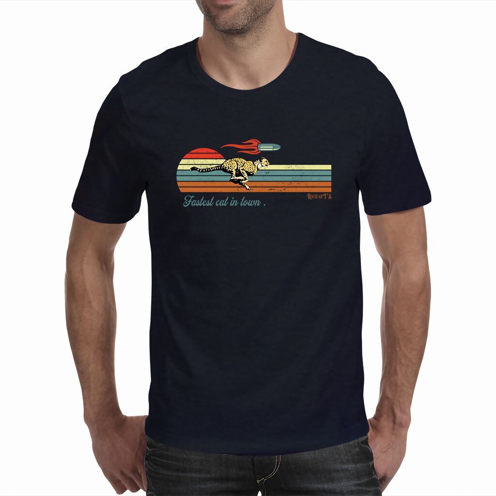 Fastest Cat in Town - Men's T - Shirt ( Route 62 T'S )