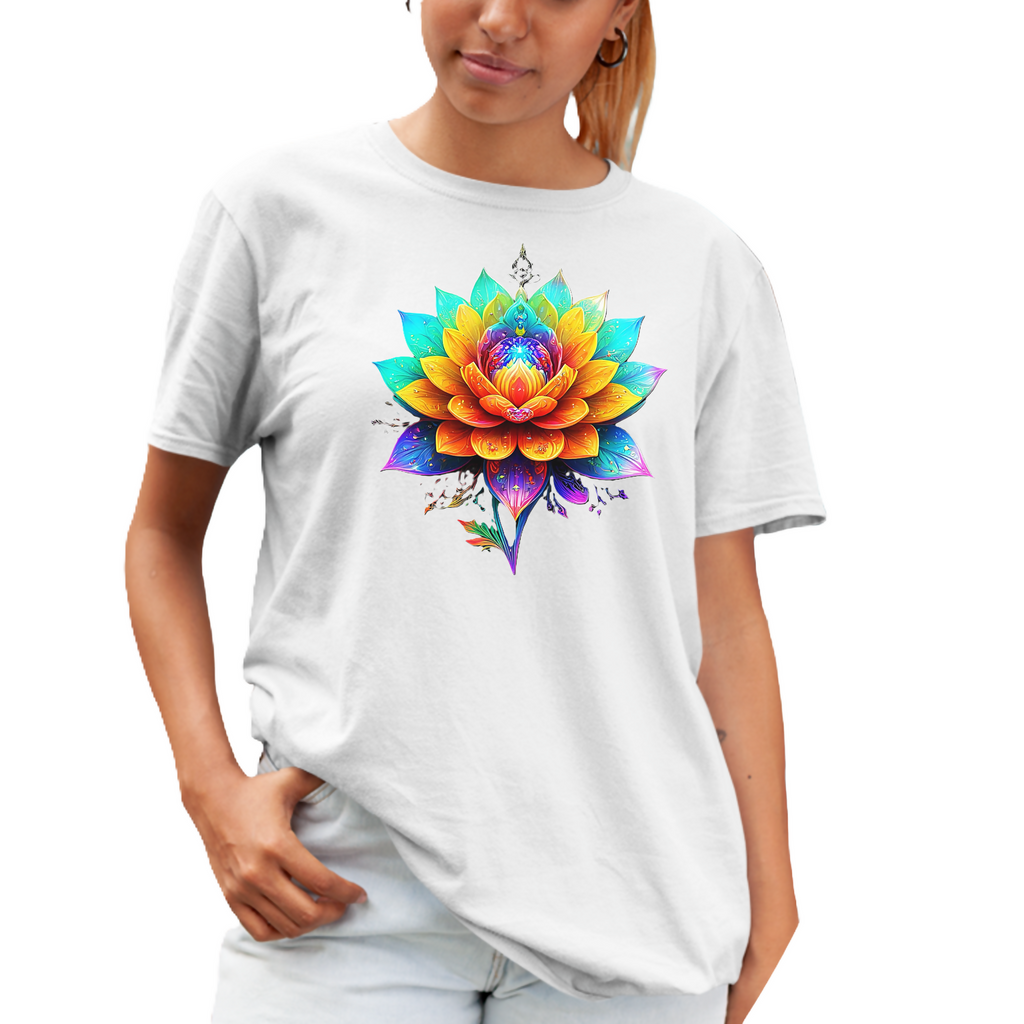 Flower Power-3 Ladies T-Shirt (ArtzyAi)