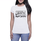 Coffee Gives Me Teacher Super Powers - Women's Tshirt (KdressImpress)